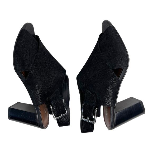 Donald J. Pliner Sandals Peep Toe Suede Black 6.5 - Picture 9 of 13